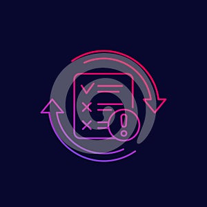 failed test vector linear icon