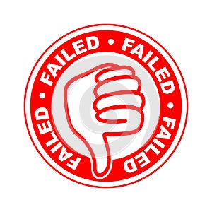 Failed thumbs down stamp