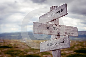 failing to succeed signpost outdoors