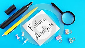 Failure analysis is shown on the photo using the text