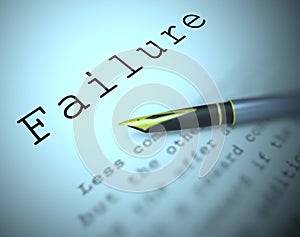 Failure definition shows failing of system or service - 3d illustration