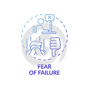 Failure fear concept icon