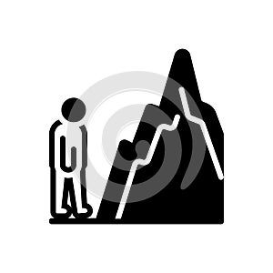 Black solid icon for Failure, debacle and discomfiture