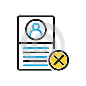 Multi color icon for Failure, diselect and cross