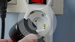 Failure to connect different incompatible American electrical plug and European outlet