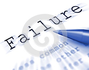 Failure Word Displays Inept Unsuccessful Or Lacking photo