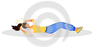 Fainting flat color vector faceless character photo