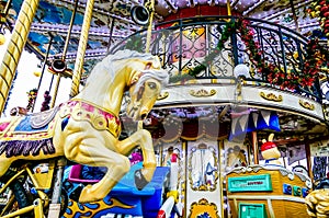 Fair carousel, Photo image a Beautiful panoramic view of Paris M