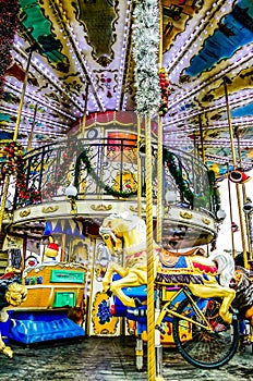 Fair carousel, Photo image a Beautiful panoramic view of Paris M