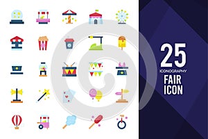 25 Fair Flat icon pack. vector illustration
