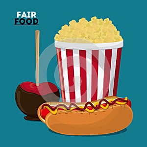 Fair food snack carnival icon