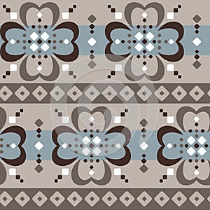 Fair Isle jumbo floral seamless abstract pattern