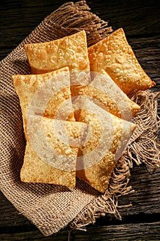 Fair Pastel. Brazilian typical cuisine (Pastel de feira tipico Brasileiro) photo