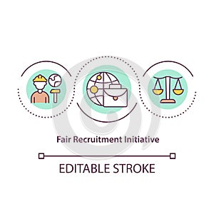 Fair recruitment initiative concept icon