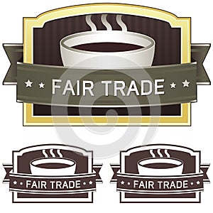 Fair trade coffee label sticker