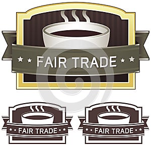 Fair trade coffee label sticker