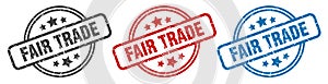 fair trade stamp. fair trade round isolated sign.