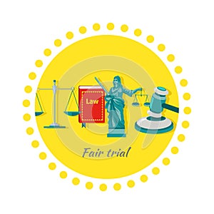 Fair Trial Concept Icon Flat Design photo