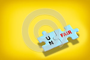 Fair and unfair concept with competition in business idea