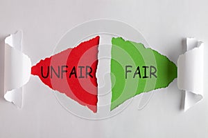 Fair Unfair Concept photo
