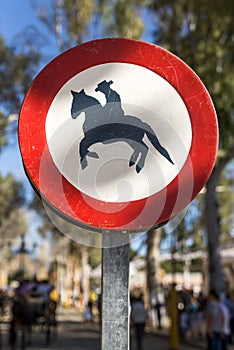 Fair of Utrera in Seville decoration and horses photo