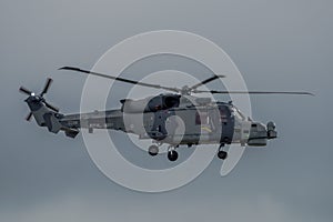 FAIRFORD, UK - JULY 10: Lynx Helicopter participates in the Royal International Air Tattoo Air show event July 10, 2016