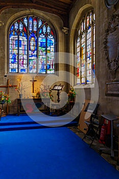 St Mary church interior and its stained-glass windows, Fairford photo