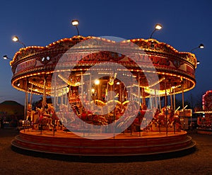 Fairground Carousel at night photo