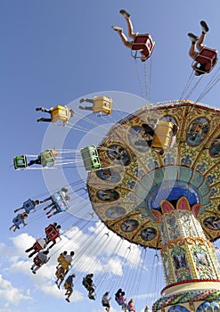 Fairground Carousel Spinning Round