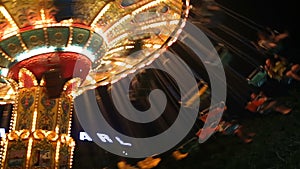 Fairground Carousel Spinning Round