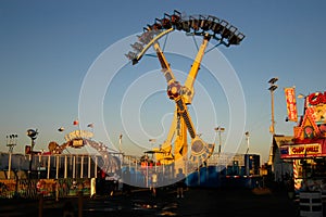 Fairground at dusk