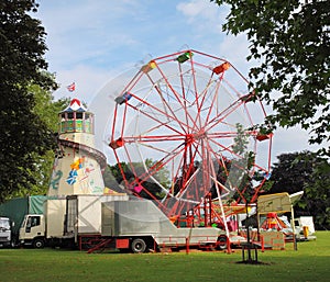 Fairground with Ferris wheel