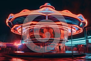 Fairground neon light. Generate Ai