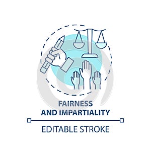 Fairness and impartiality concept icon photo