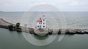 Fairport Harbor West Breakwater Light in Lake Erie, Ohio