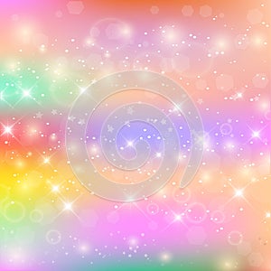 Fairy Baby Girl Background with Rainbow Mesh