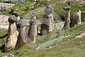 Fairy chimneys in Cappadocia.