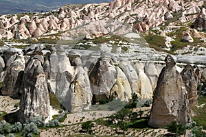 Fairy chimneys in Cappadocia.