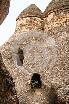 Fairy chimneys in Cappadocia , Goreme valley