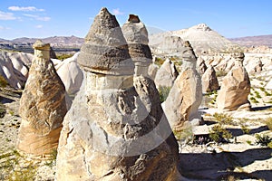 Fairy chimneys in Cappadocia, Turkey