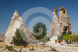 Fairy chimneys in Cappadocia valley