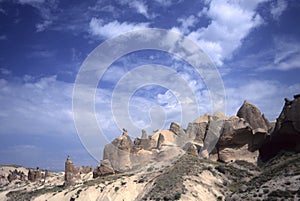 Fairy chimneys in eroded badla