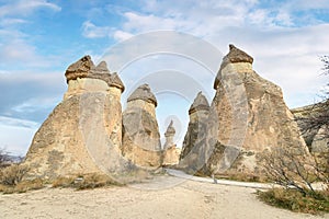 Fairy chimneys in Goreme, Cappadocia, Turkey.