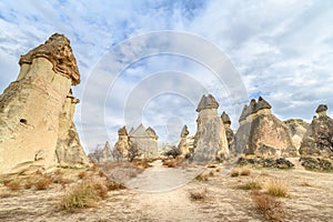 Fairy chimneys in Goreme, Cappadocia, Turkey.