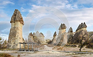 Fairy chimneys in Goreme, Cappadocia, Turkey.