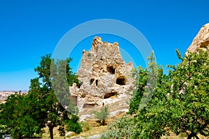 Fairy Chimneys or Hoodoos in Goreme Open Air Museum in Cappadocia Turkey