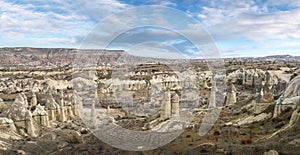 Fairy chimneys in the Love Valley in Goreme, Cappadocia, Turkey.