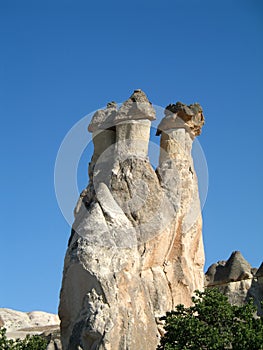 Fairy chimneys near Goreme, Cappadocia, Turkey
