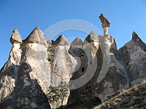 Fairy chimneys near Goreme, Cappadocia, Turkey