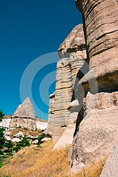 Fairy Chimneys or Peri Bacalari in Cappadocia Turkey